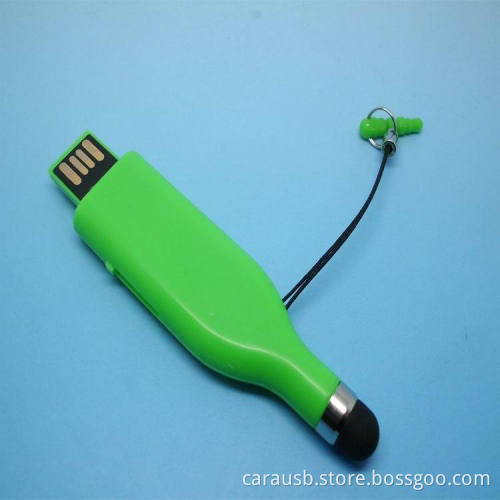 Carausb Sliding Plastic touch pen Usb disk gifts pendrive copy customer videos Flash Drive